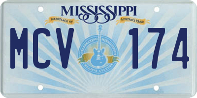 MS license plate MCV174