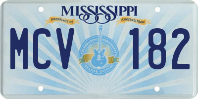 MS license plate MCV182