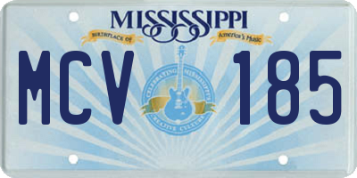 MS license plate MCV185