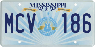 MS license plate MCV186