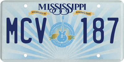 MS license plate MCV187