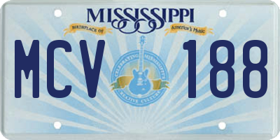 MS license plate MCV188