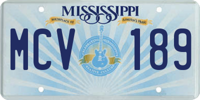 MS license plate MCV189