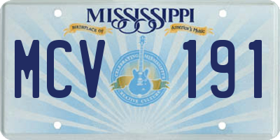 MS license plate MCV191