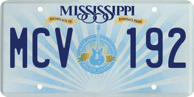 MS license plate MCV192