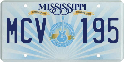 MS license plate MCV195