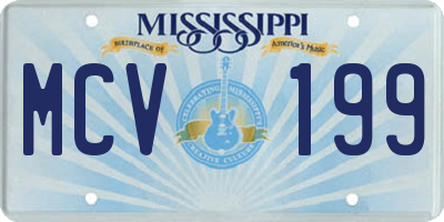 MS license plate MCV199