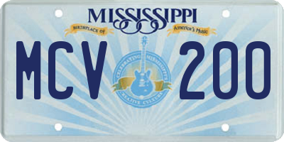 MS license plate MCV200