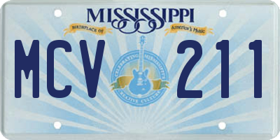 MS license plate MCV211