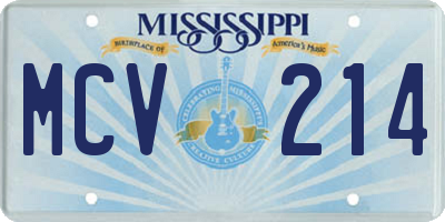 MS license plate MCV214
