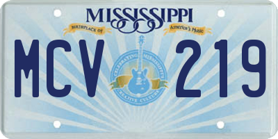 MS license plate MCV219