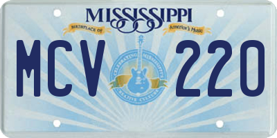 MS license plate MCV220