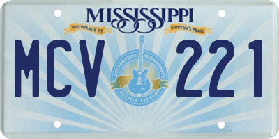MS license plate MCV221