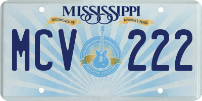 MS license plate MCV222