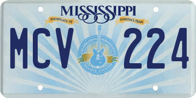 MS license plate MCV224