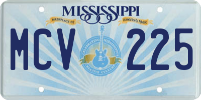MS license plate MCV225