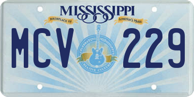MS license plate MCV229
