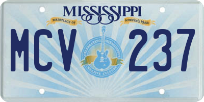 MS license plate MCV237