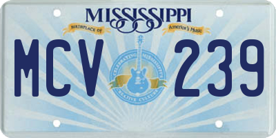 MS license plate MCV239