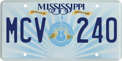 MS license plate MCV240