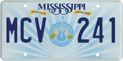 MS license plate MCV241
