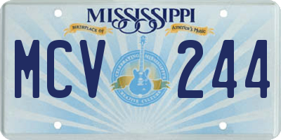 MS license plate MCV244