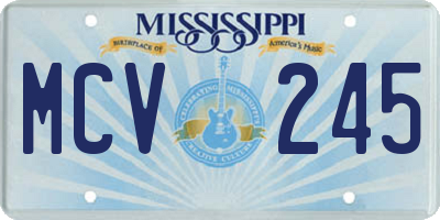 MS license plate MCV245