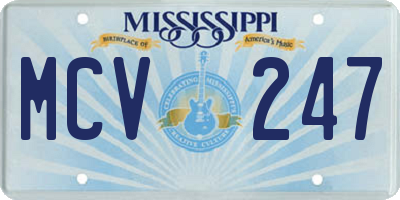 MS license plate MCV247
