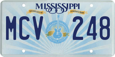MS license plate MCV248