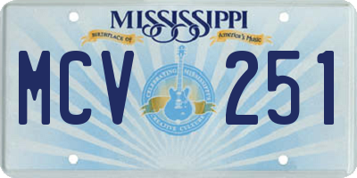 MS license plate MCV251