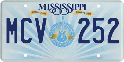 MS license plate MCV252