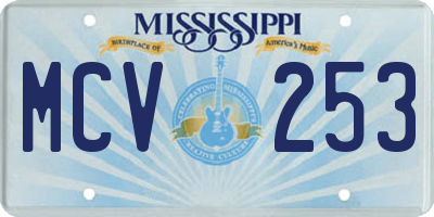 MS license plate MCV253