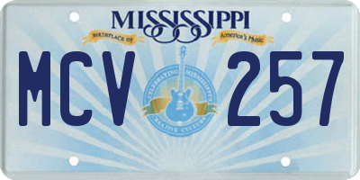 MS license plate MCV257