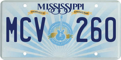 MS license plate MCV260