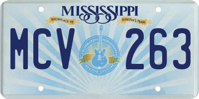 MS license plate MCV263