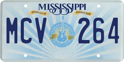 MS license plate MCV264