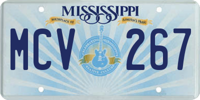 MS license plate MCV267