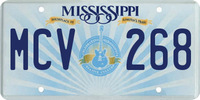 MS license plate MCV268