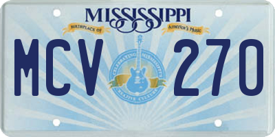 MS license plate MCV270