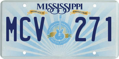 MS license plate MCV271
