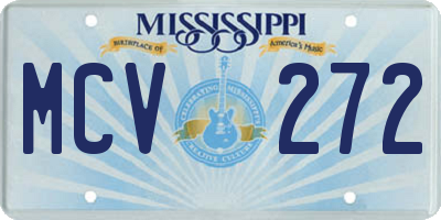 MS license plate MCV272