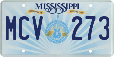 MS license plate MCV273
