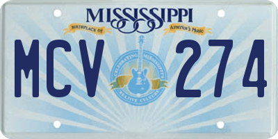 MS license plate MCV274