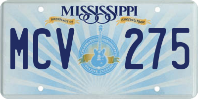 MS license plate MCV275