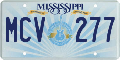MS license plate MCV277