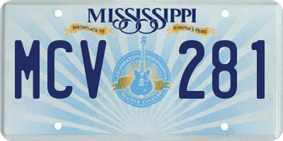 MS license plate MCV281