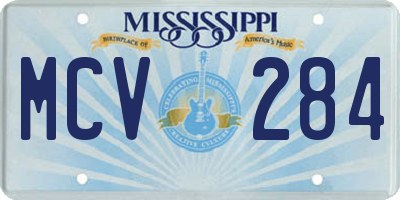 MS license plate MCV284