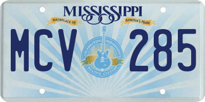 MS license plate MCV285