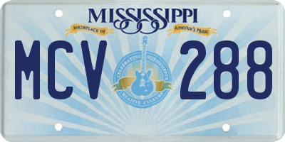 MS license plate MCV288