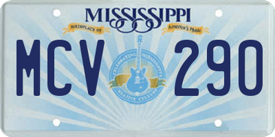 MS license plate MCV290